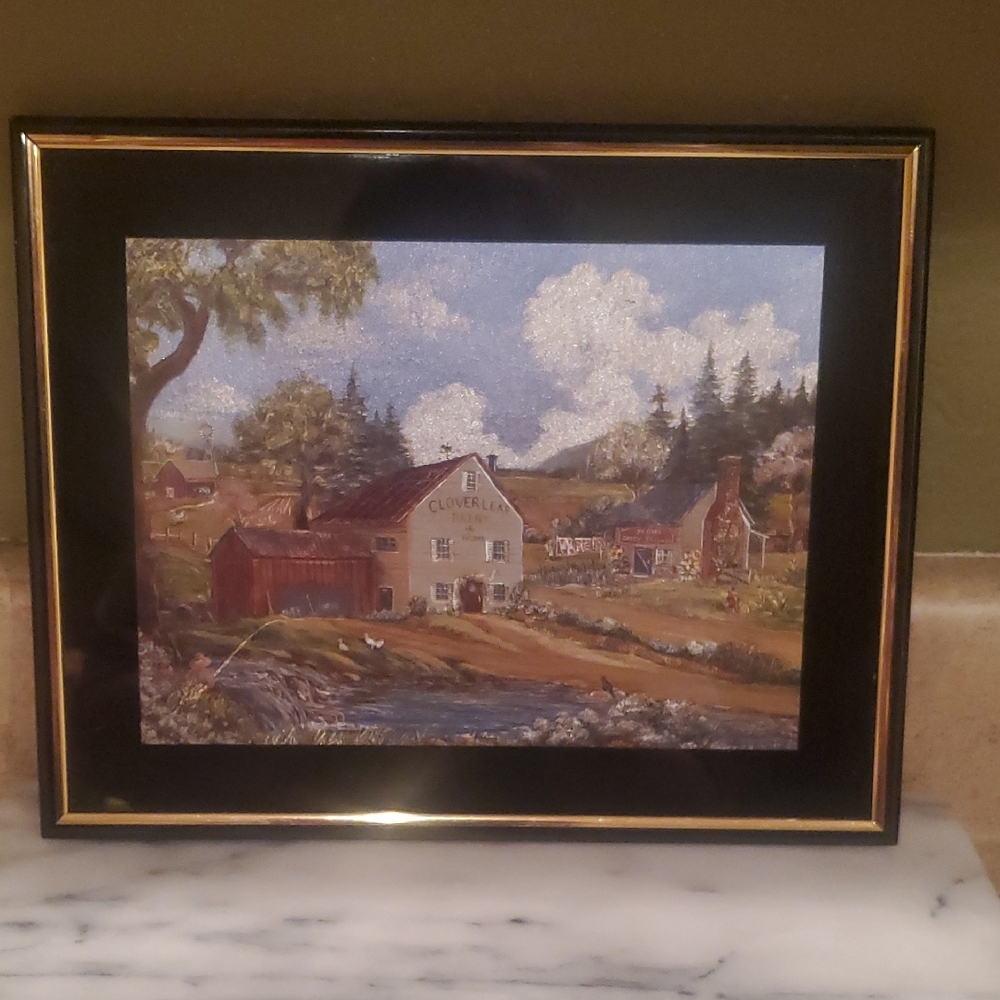 Vintage Countryside Framed Foil Wall Art